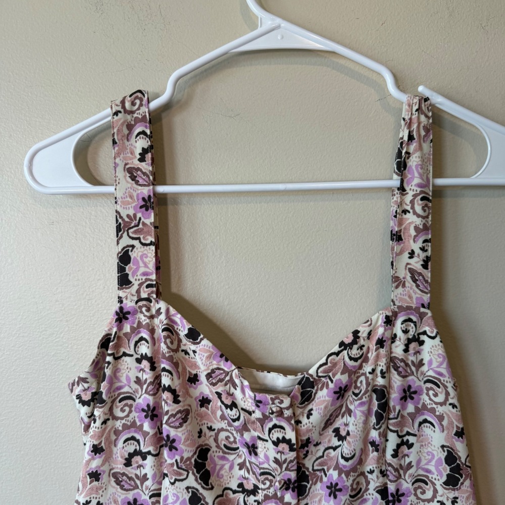 Z Supply EVEREVE Floral Midi Dress M Smocked Back Button Front Boho Cottagecore - Picture 3 of 9